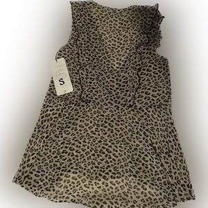 NWT, Small, CAni, Leopard Blouse